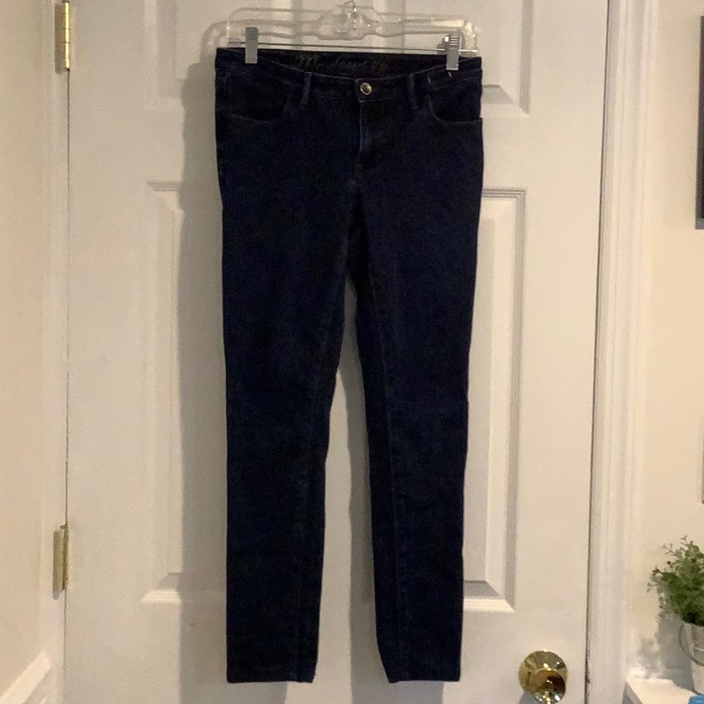 MADEWELL Women’s Skinny Dark Wash Blue Denim Stretch Cropped Petite Jeans 2